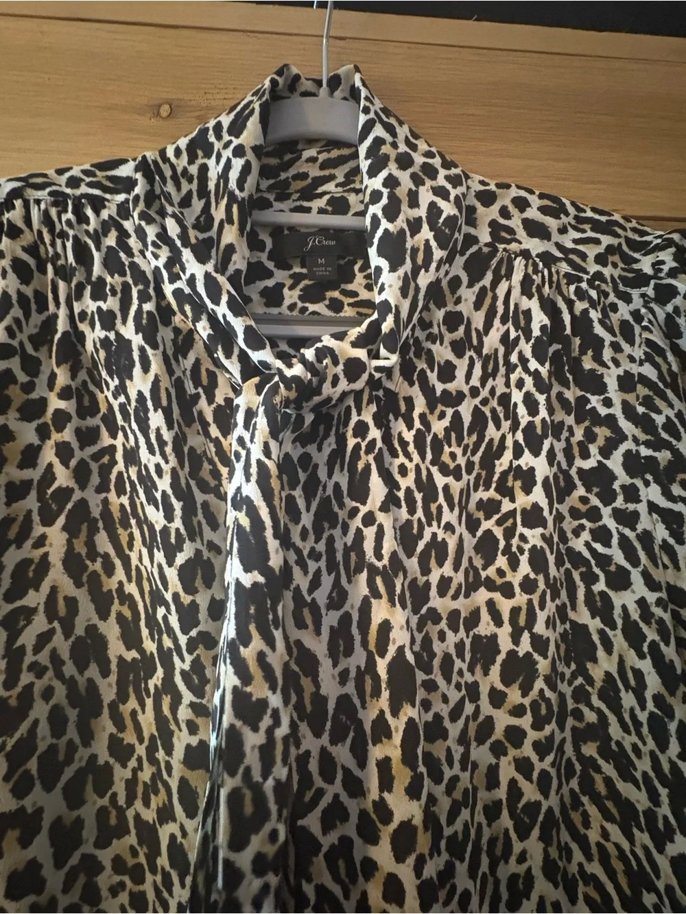 Women’s Long-Sleeve Button Up Leopard Print Blouse Business Office Professional